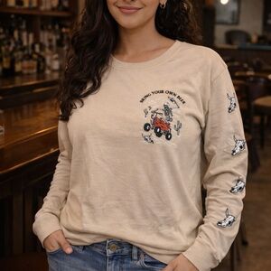 Women’s Cream Graphic Crewneck Sweatshirt – 'Bring Your Own Beer'